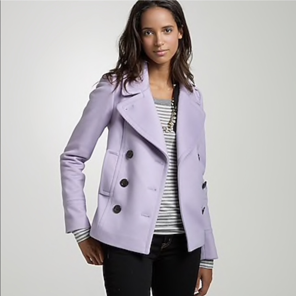 J Crew Harbor Wool Peacoat - Beige